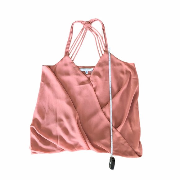 Naked Zebra Dressy Overlap Tank Top Blouse Camisole NWOT EUC Small Dusty Pink - Picture 6 of 8
